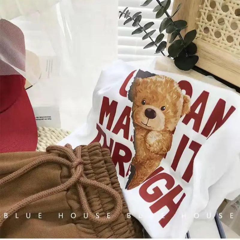 

Женский винтажный топ из чистого хлопка, Американская футболка с коротким рукавом и круглым вырезом, Новинка лета 2023