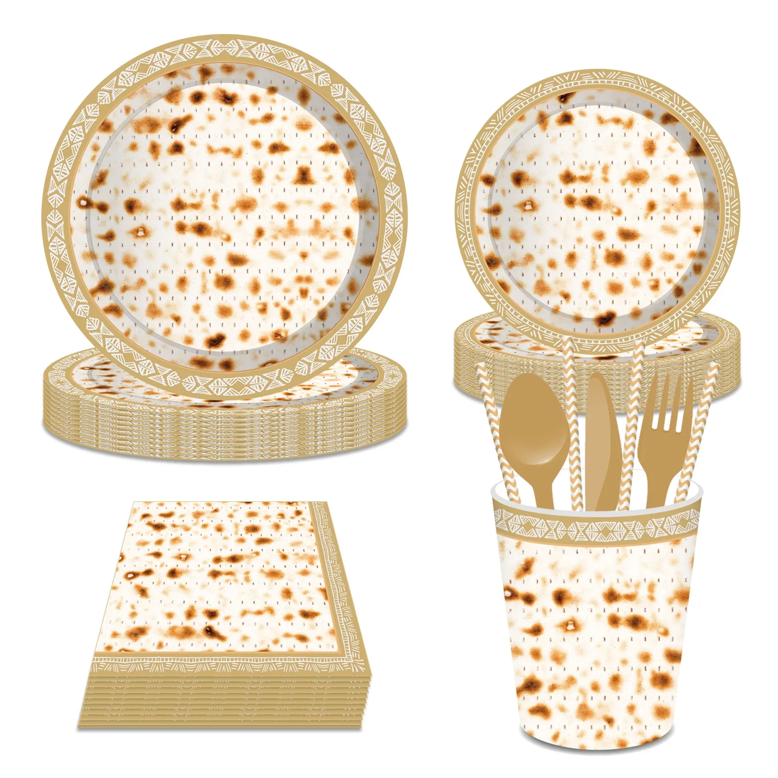 

Happy Passover Traditional Jewish day Festival Party Decorations Disposable Tableware Sets Dinner Desserts Plates Party Favors