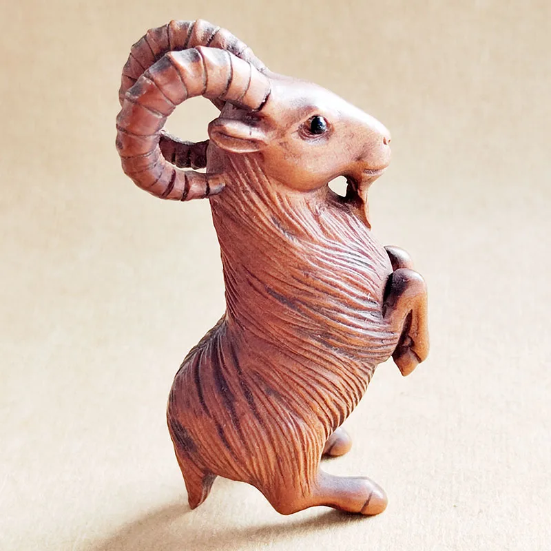 GX360 — 20-летний 2-дюймовый самшит ручной работы Netsuke Lucky Goat