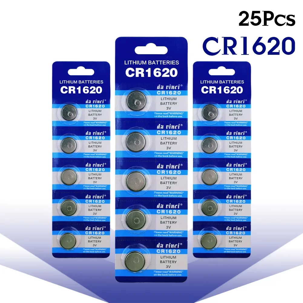 

Lithium Battery CR1620 Electronic Button Coin Cell Batteries 3VECR1620 DL1620 5009LC Watch Toy Remote CR 1620