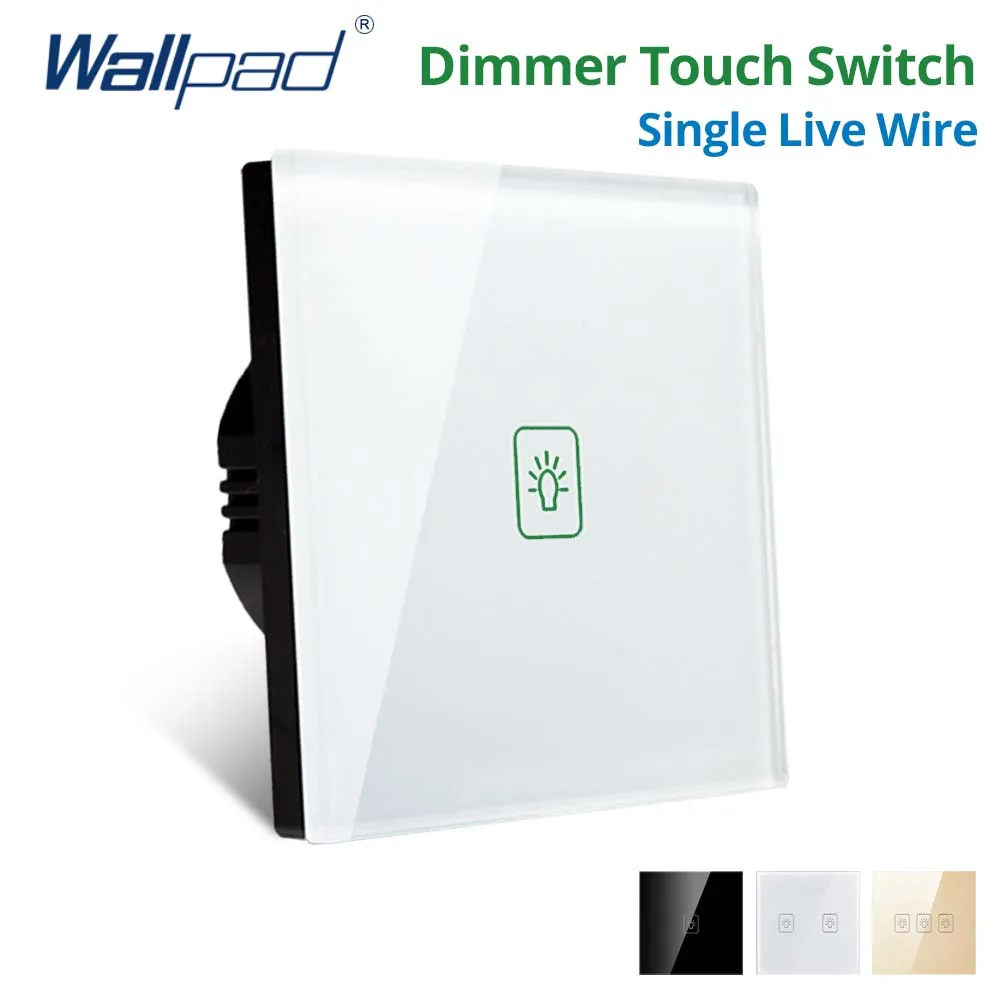 

Wallpad Dimmer EU Touch Switch White Black Gold Glass Panel 1/2/3 Gang Wall Light Sensor Button With RF Control 433.92Mhz