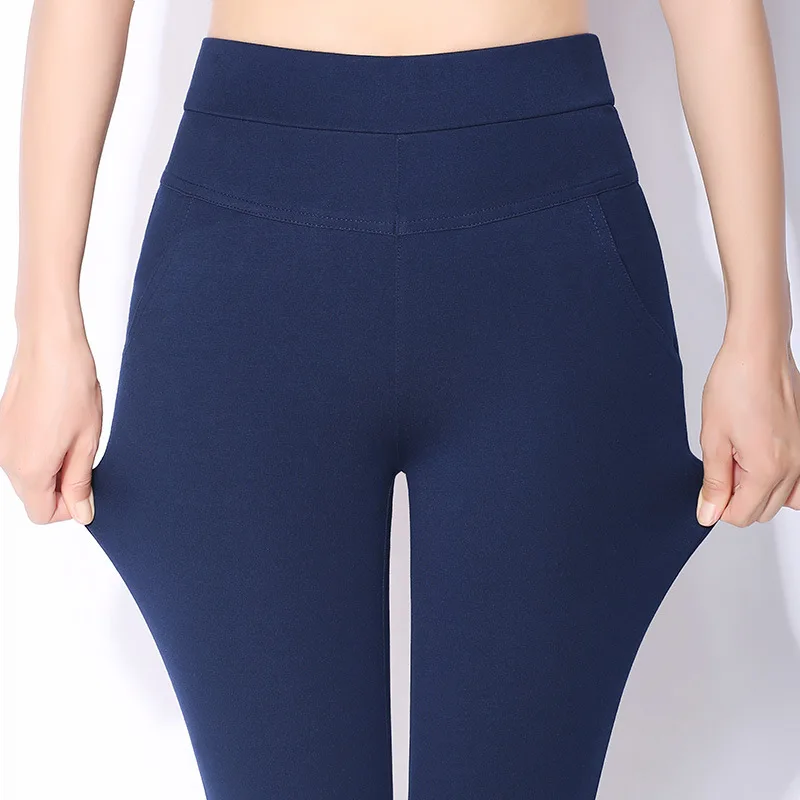 

New Black White Blue Red Women Pants High Waist Slim Stretch Flared Pants Fashion Korean Casual Wide Leg Pants 5XL Pantalon