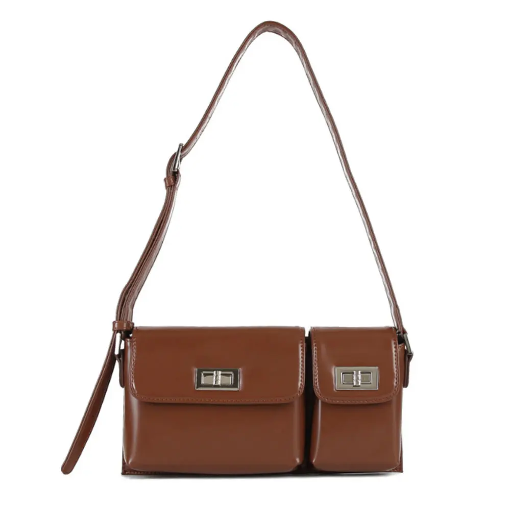 

Women's Cool Fashionable Great Quality Split Leather Design Vintage Crossbody Bag 2023 New Shoulder Messenger Bag 2 Rooms