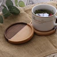 tea coffee cup pad placemats decor solid wooden coasters durable heat resistant square round drink mat 2pcs bowl teapot