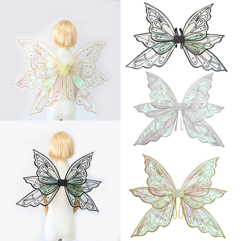 Princess Fairy Wing Butterfly Elf Wings Kids Dress Up Baby Shower Photo Props Angel Wings Girls Butterfly Birthday Decoration