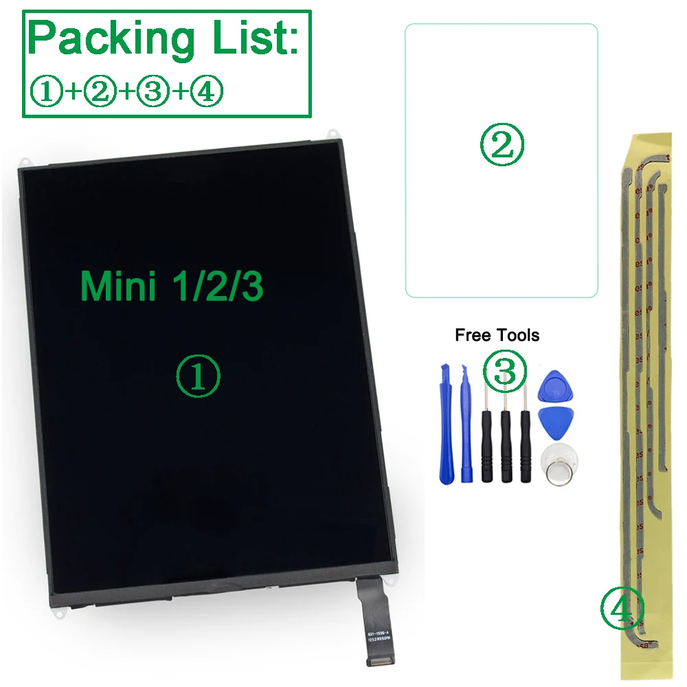 Новый оригинальный ЖК-дисплей Retina для 2012/2013/2014 Apple iPad mini 1/2/3 1-го/2-го/3-го поколения |