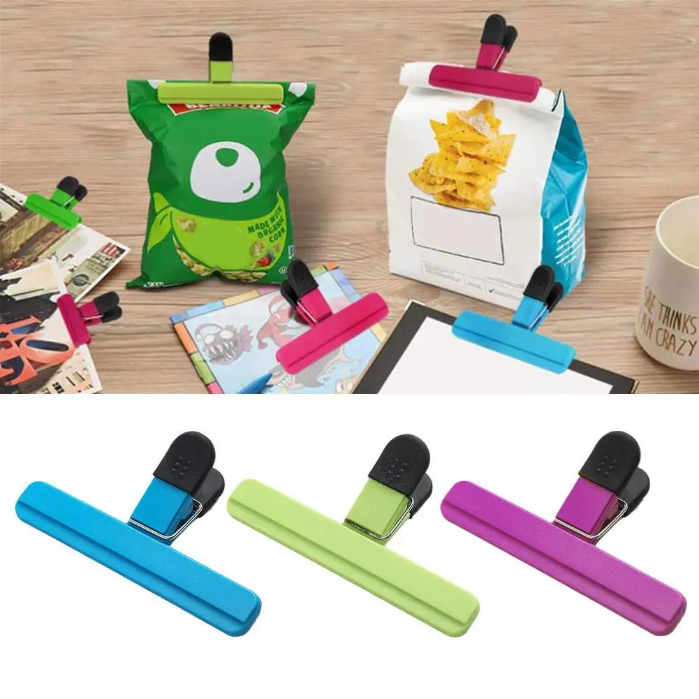 

Plastic Food Sealing Bag Clip Snack Potato Chips Fresh Moisture-proof Postcard Sealing Clip Chip Clips Household Kitchen Gadgets