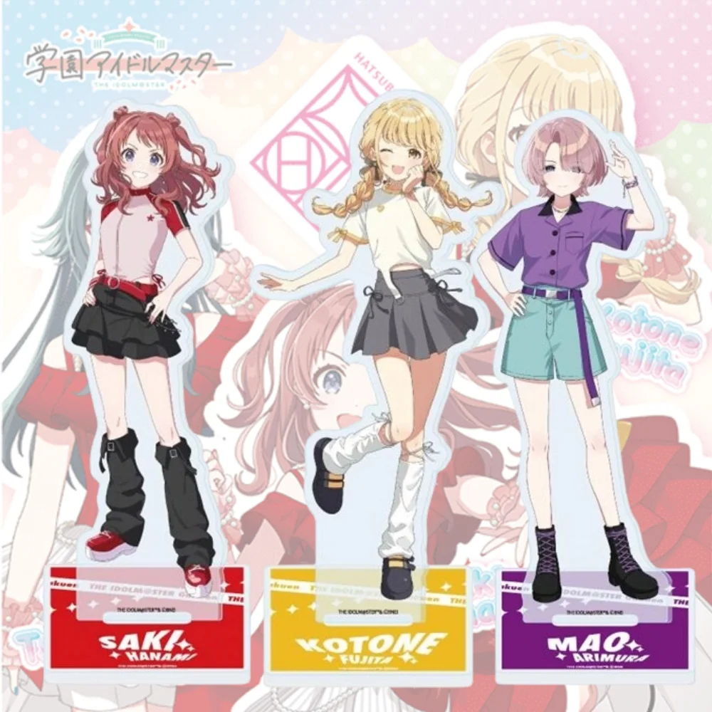 Фото Акриловая подставка-брелок Gakuen Idolm@ster с подвеской Ханами Саки Котоне, игровые аксессуары, коллекционный декор, подарок №1