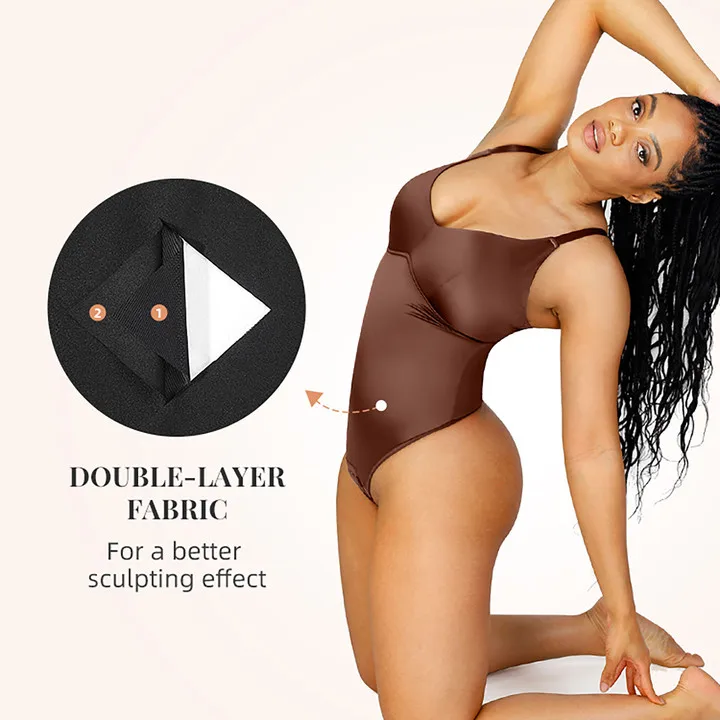 Skims Satin Bodysuit For Women Shapewear Thong Tank Top Adjustable Spaghetti Strip Waist Cincher Underwear Stomach Shapewear