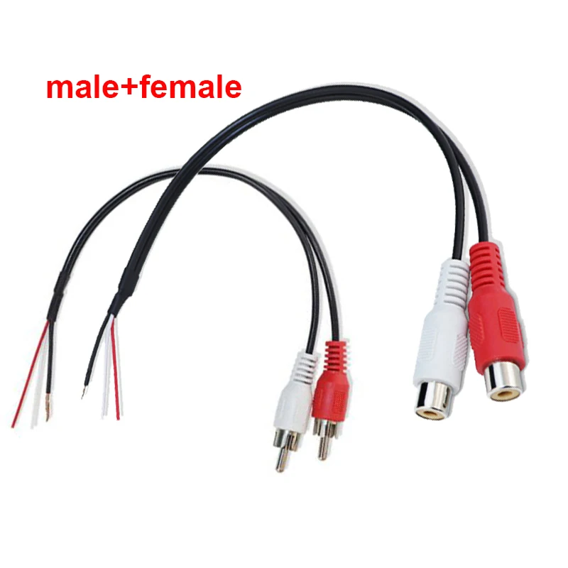 

Аудиокабель RCA Штекер RCA/гнездо 2-контактный разъем для голого провода Удлинитель с открытым концом Аудио-видео Динамик Косичка