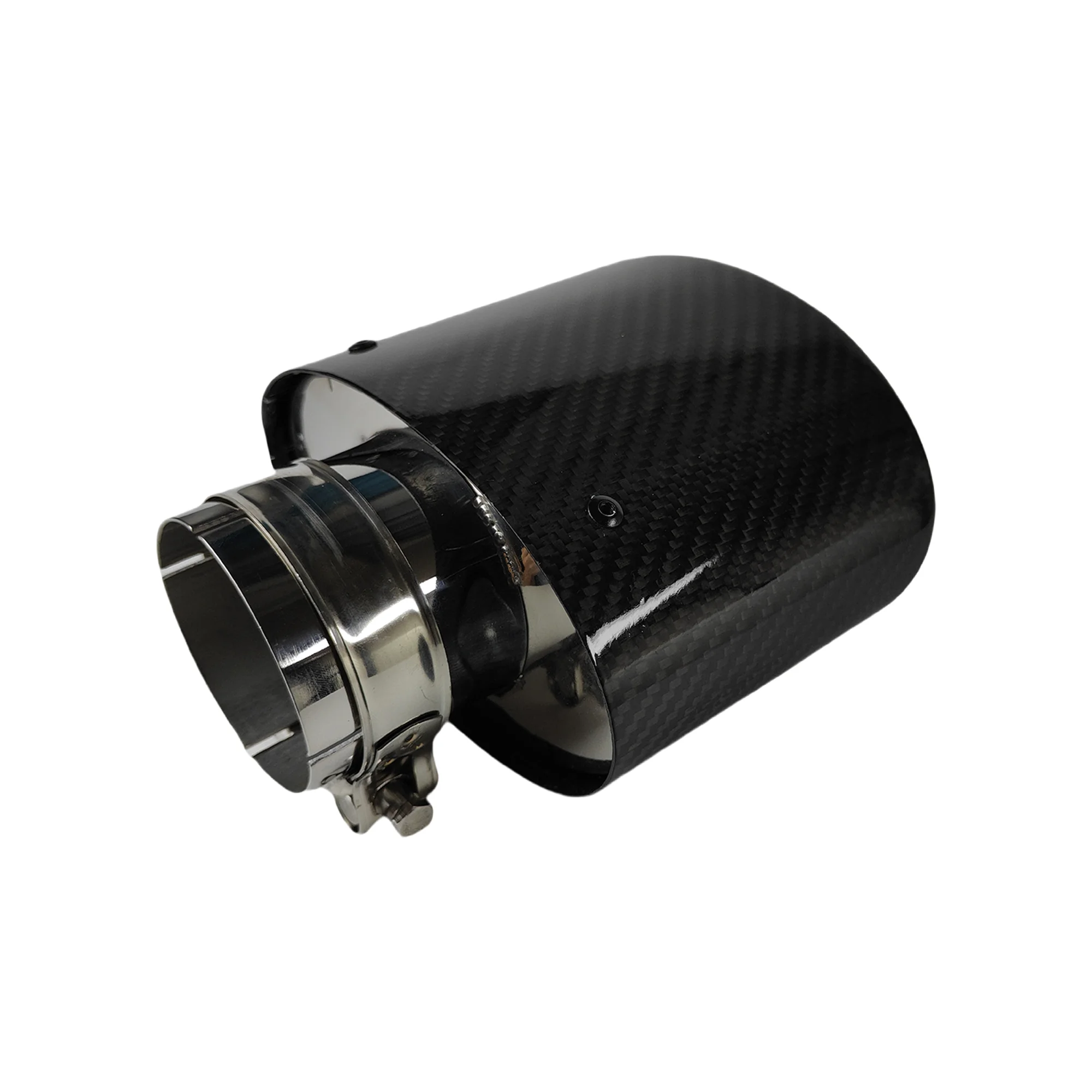 1 Pcs Universal Glossy Carbon Fiber Car Mufflers Tip Exhaust Pipe Nozzle Decoration polishing Oval Width 105/115/130/150