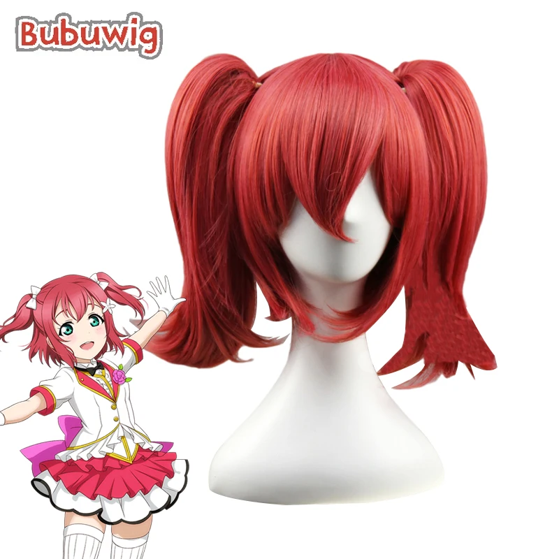 

Анимационная игра Lovelive! Красный конский хвост Ruby Kurosawa, парики 35 см средней длины, прямые, для косплея, парики для вечеринки, синтетические во...