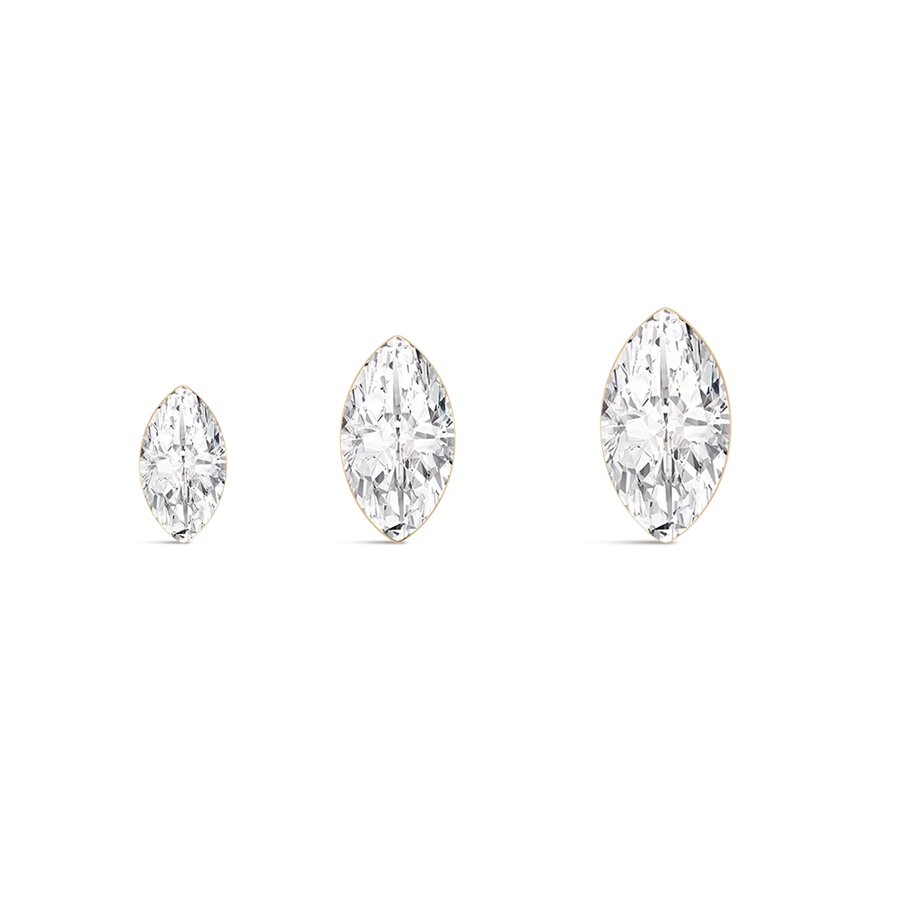Фото ROXI 1 шт. 5 6 8 мм 14K цельное золото, маркизная огранка, фианиты в оправе, гипоаллергенная серьга-гвоздик с плоской задней частью для женщин, для повседневного ношения №5