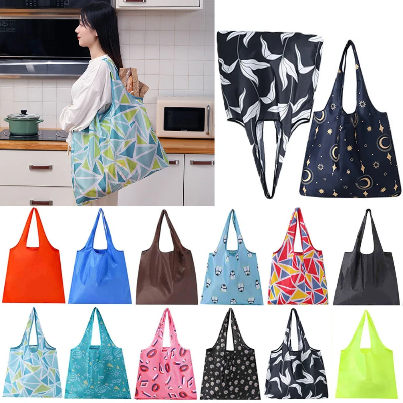 

Foldable Shopping Bag Large Food Bag Reusable Eco Bags Beach Toy Organizer for Vegetables Grocery Package Women Travel Tote Bag