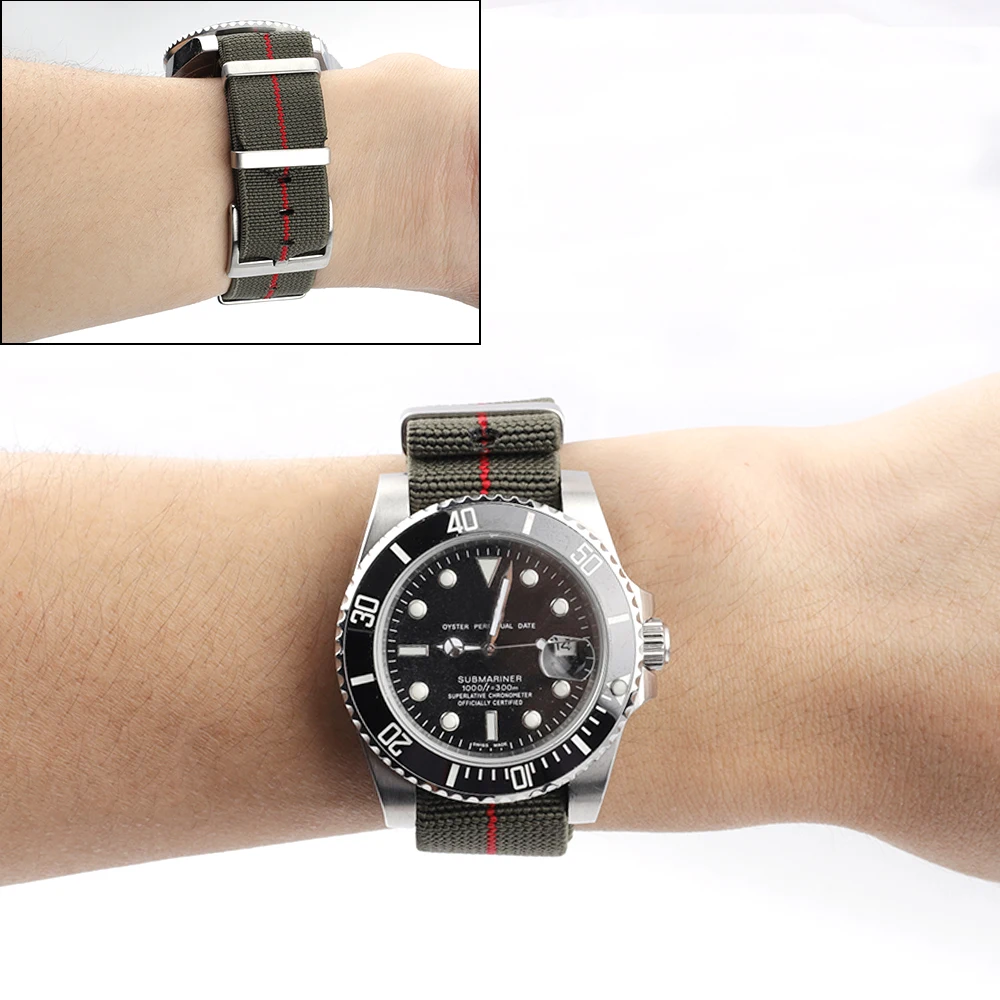Trendy Brand Nylon Nato Strap Watch Elastic Belt French Troops Parachute Bag Watchband 18mm 20mm 22mm Military Wristwatch