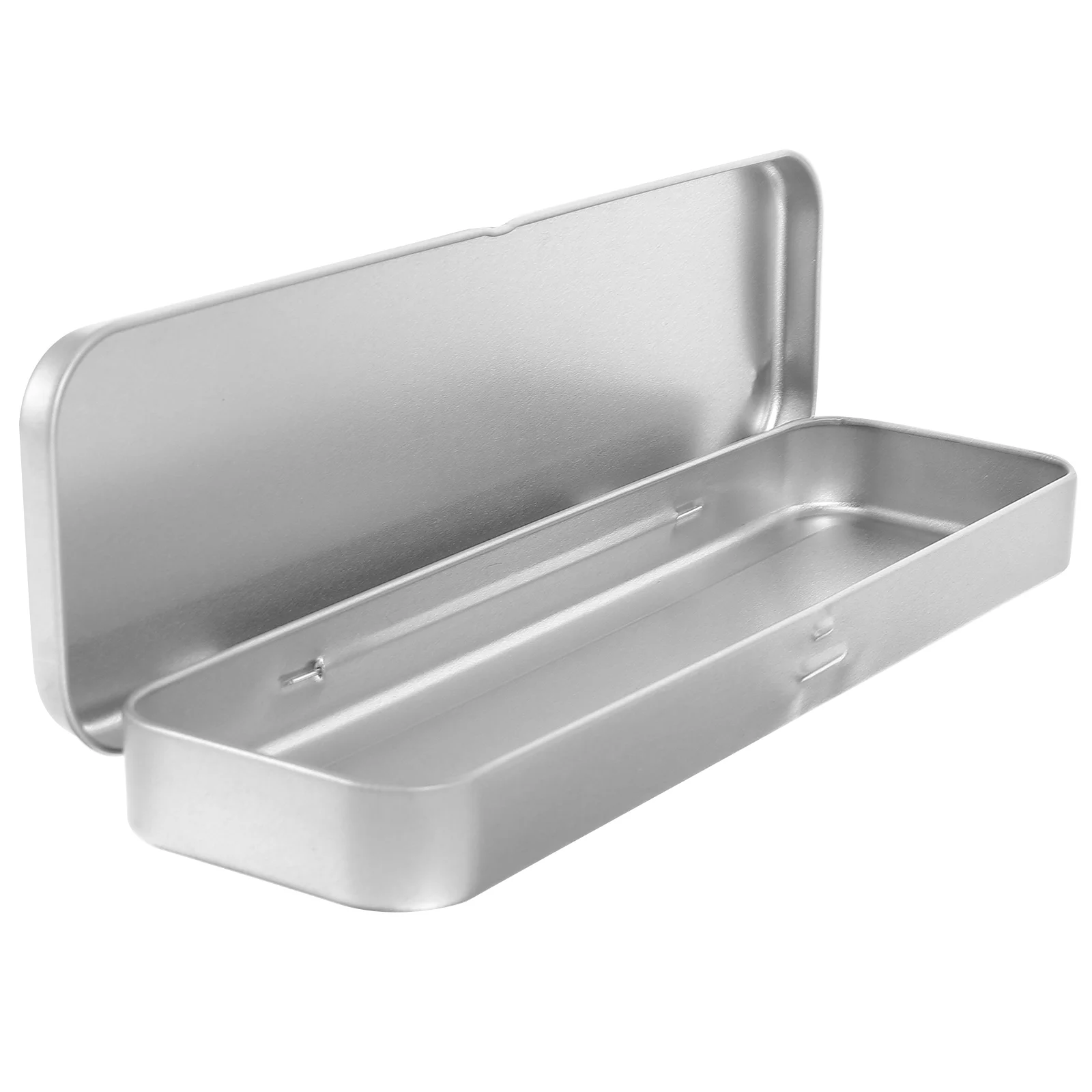 

Metal Pen Case Rectangular Metal Tins Empty Tin Box Hinged Stationery Box Pen Storage Containers for Pen Makeup Brushes Holder
