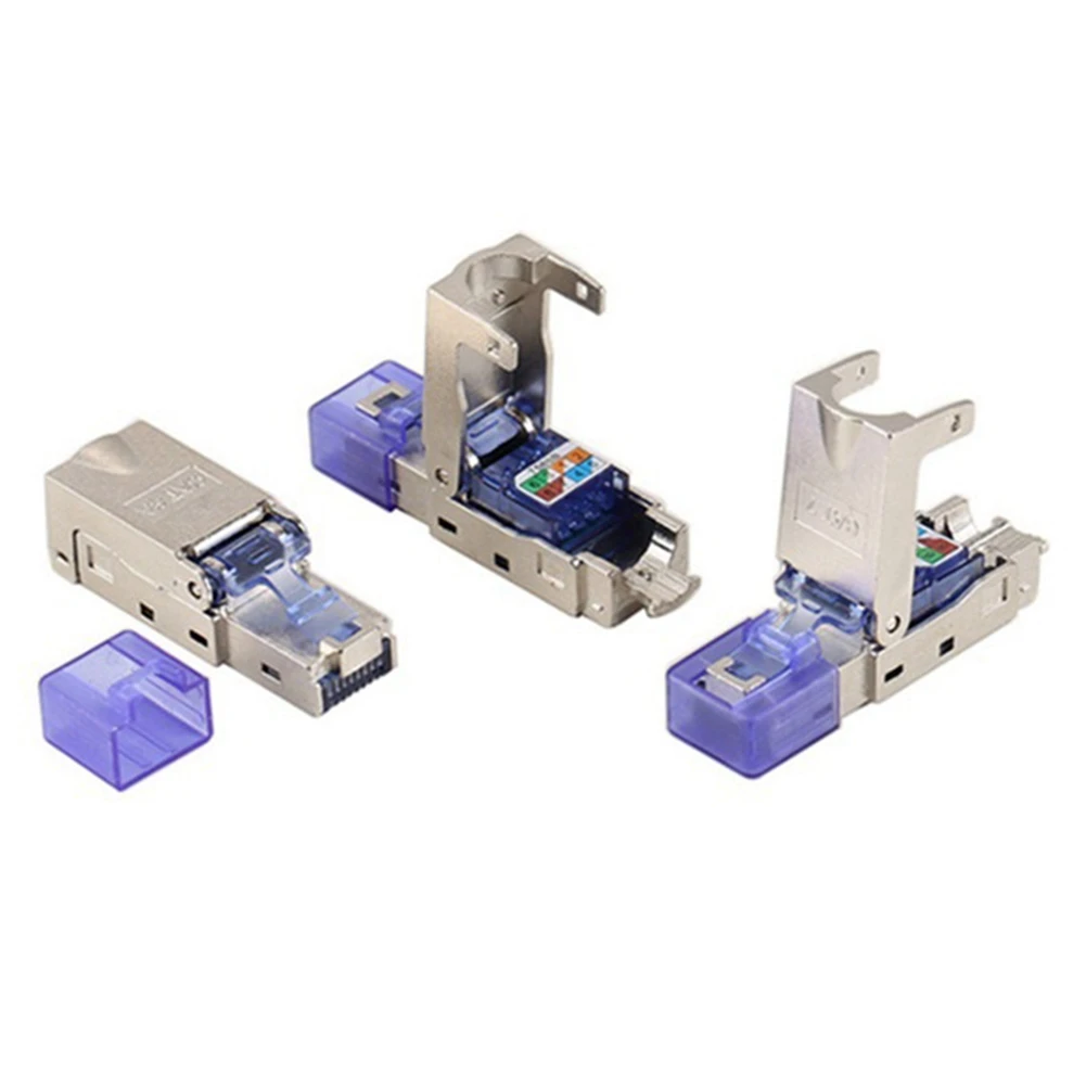 

20Pcs Cat7 Rj45 Connector Ethernet Plug Adapter Tool-Free Crimping Shielded Crystal Head Network Ethernet Cable Plug