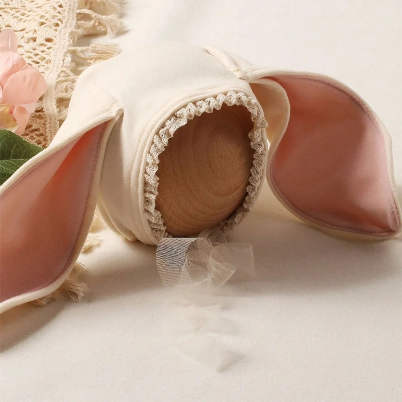 57EE милый кролик тема костюм для фотосъемки новорожденных длинная шапка с ушками