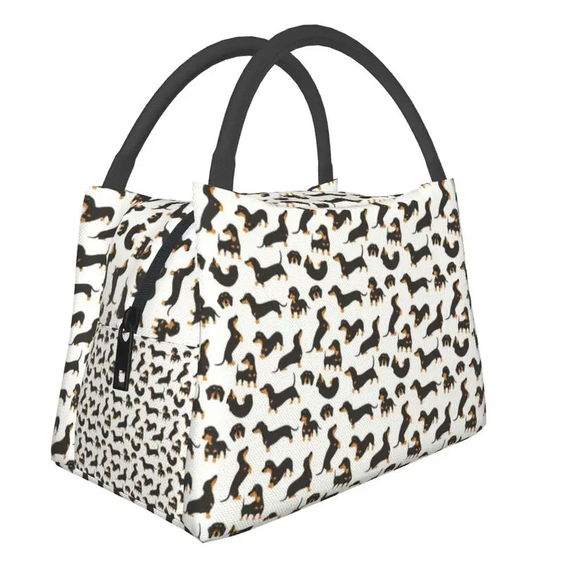 

Dachshund Sausage Dog Resuable Lunch Box for Women Leakproof Funny Sausage Wiener Badger Cooler Thermal Food Insulated Lunch Bag