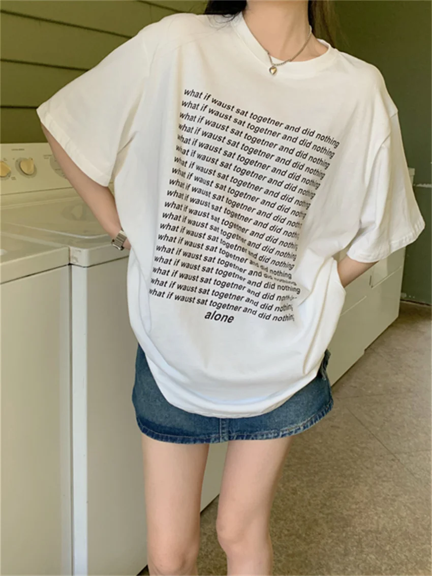 Футболка Alien Kitty Женская с рукавом до локтя модная универсальная Свободная