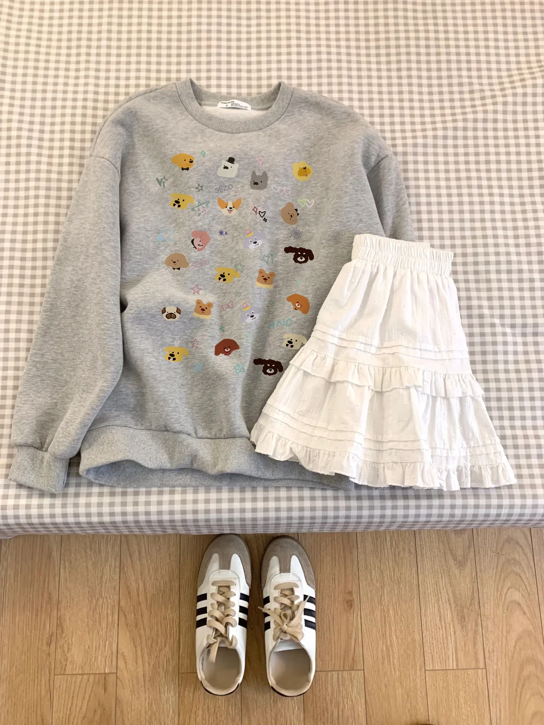 [Бесплатная примерка] Корейская серия ленивый шикарный серый цвет верхняя одежда