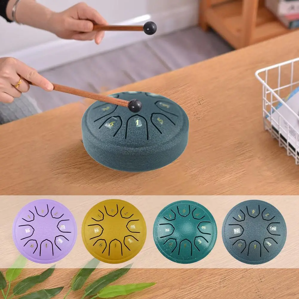 

Tongue Drum 4.5Inch 8-tone Professional Drumming Children Mini Portable Hand Drums Yoga Meditation Percussion Instruments Gift
