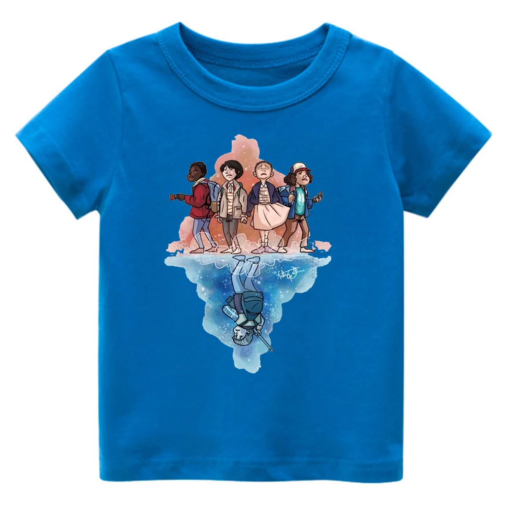 

Kids Anime Character Print T-Shirt Summer Boys and Girls Casual Comfortable Short Sleeves Children Multicolor Stranger Things