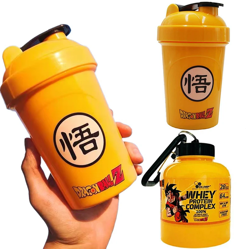 Dragon Ball Son Goku Shaker Протеиновая бутылка Аниме Тренажерный зал Порошок Shake Cup