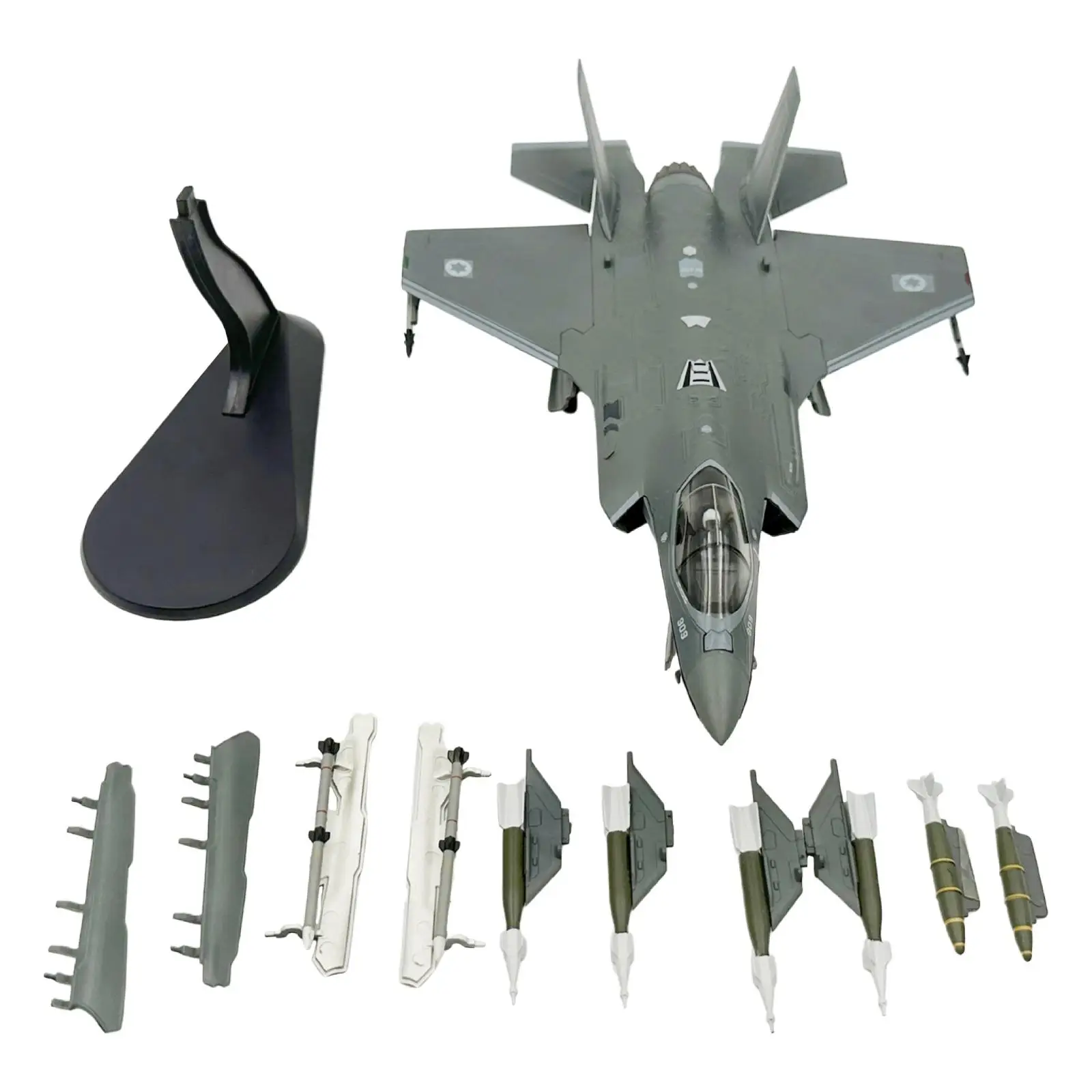 

1:72 F-35i with Display Base Tabletop Decor Souvenir Display Fighter Model Diecast Plane Model for Birthday Gifts Collectables