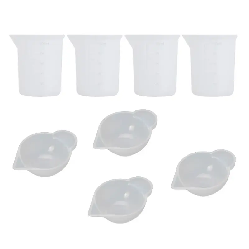 

8 Pcs 100ml Silicone Measuring Mixing Cup Crystal Epoxy UV Resin Craft Casting Mould DIY Jewelry Making Tool