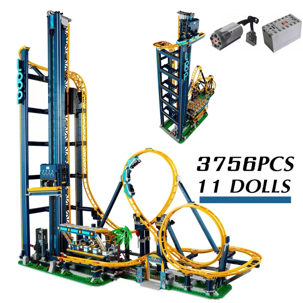IN STOCK Loop Coaster with Motor Amusement Park City Roller Coaster Building Block Bricks Kit Toys Kids Compatible10303
