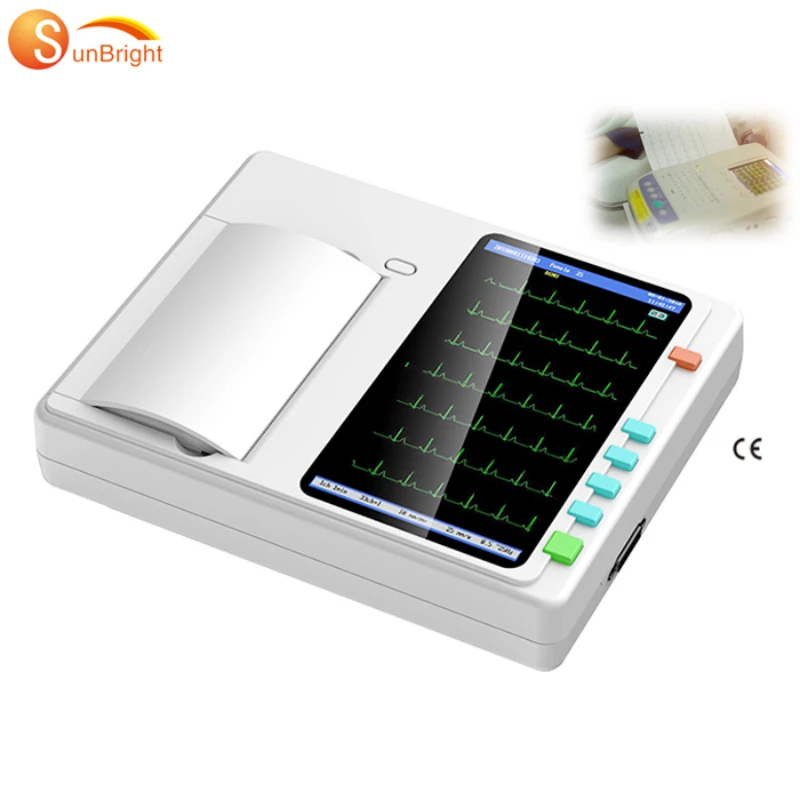 

Hot Sale Medical hospital Electrocardiogram 12 leads 3 channel ECG machine full digital portable ECG EKG