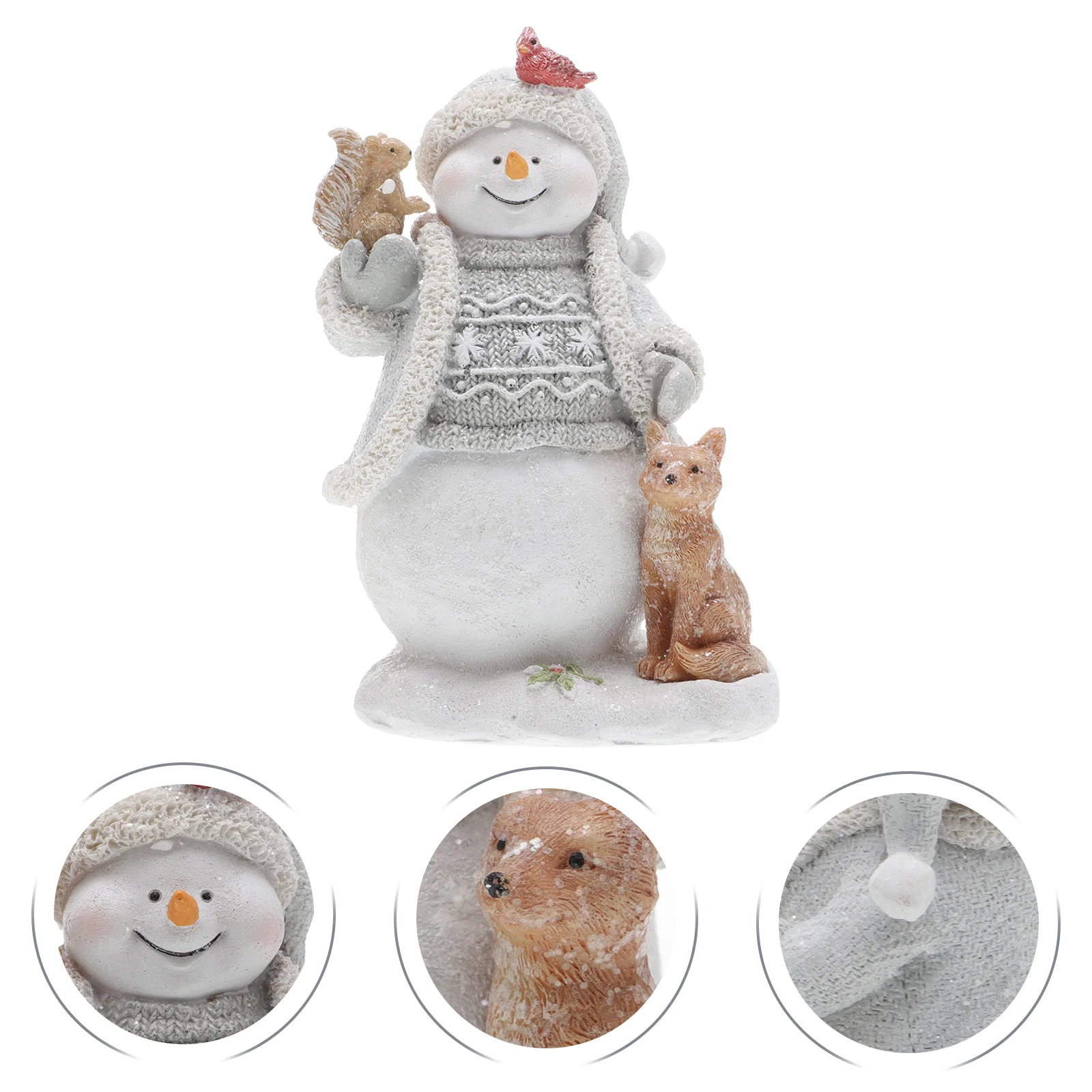 

Christmas Snowman Figurine Desktop Decor Resin Figurines Table Decoration Xmas Craft Puppy