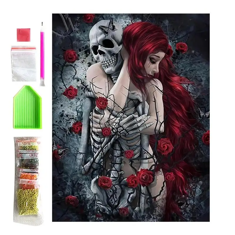 

Gem Painting Kit Halloween Rhinestone Dots Paintings Gem Painting Set DIY Halloween Rhinestone Painting Set For Room Living Room