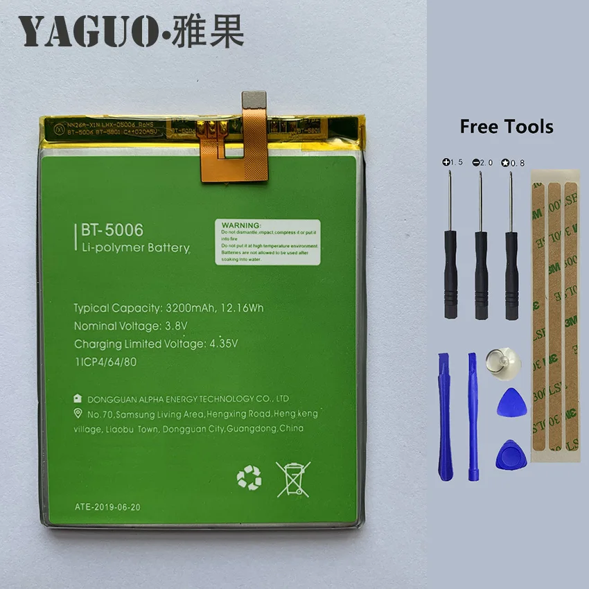 

100% Original High Quality Battery 3200mAh for LEAGOO Power 2 Power2 BT-5006 BT5006 BT 5006 Batterie Batteria + Free Tools