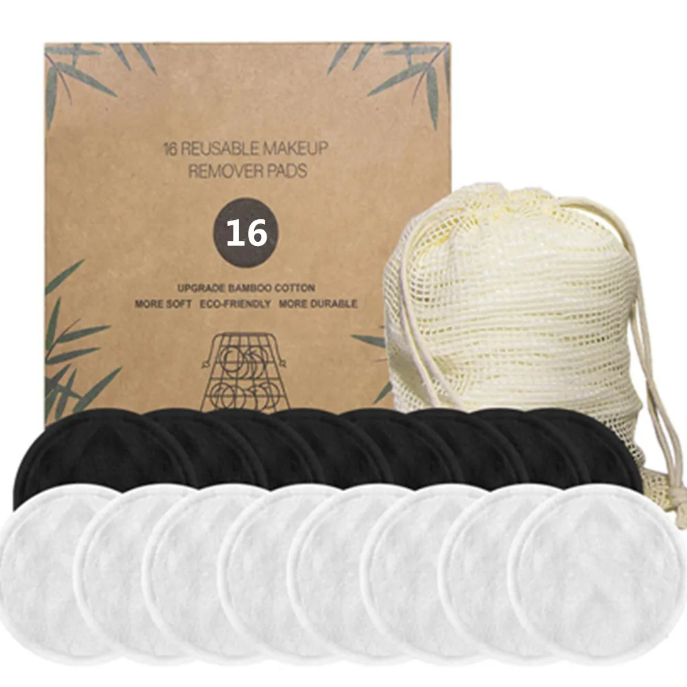 

16/20PCS Reusable Bamboo Fiber Makeup Remover Pads Washable Rounds Cotton Pads Cleansing Facial Skin Care Pads Cosmetic Tools