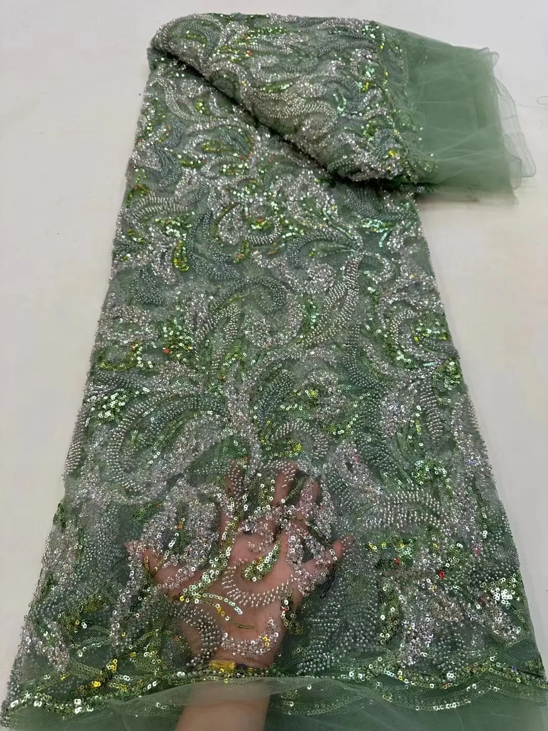 Африканская кружевная ткань с блестками 2024 фиолетовая Высококачественная