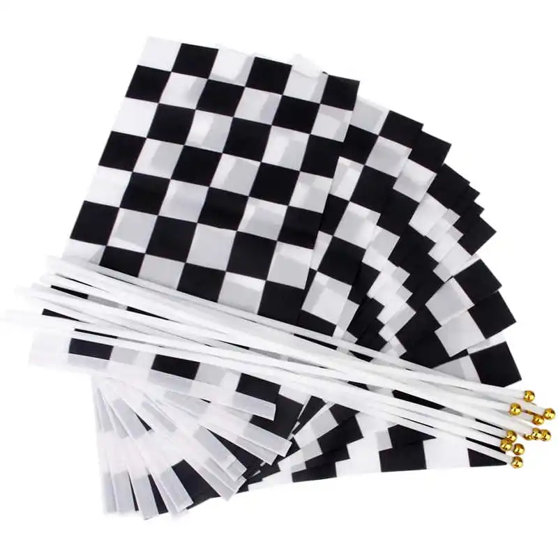 10 упаковок автогоночный флаг F1 спортивный маленький 14x21 см полиэстер мини