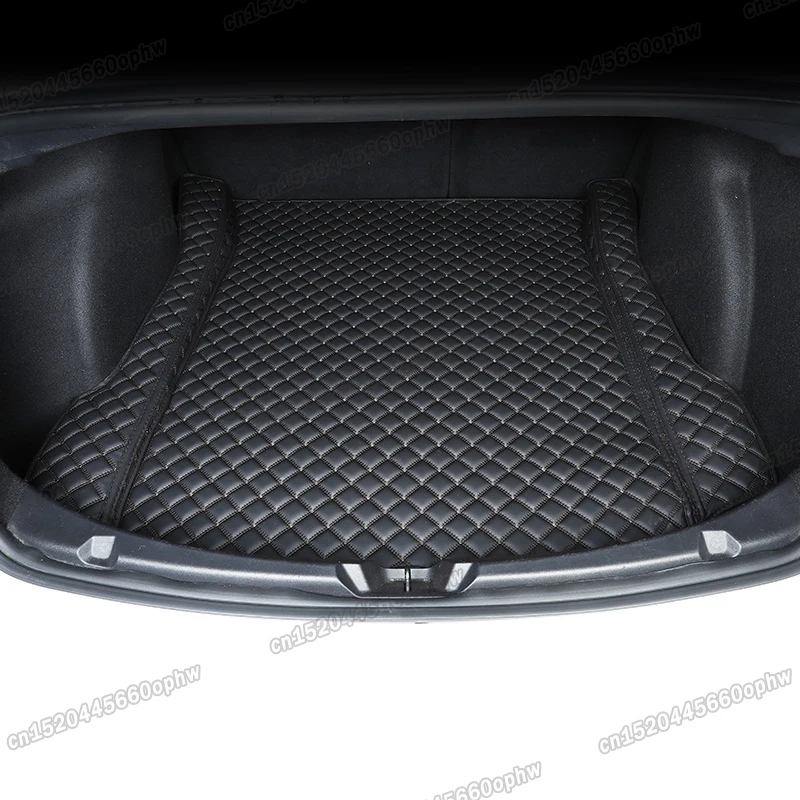 

leather car trunk mat rear cargo rear boot luggage cushion for tesla model 3 2020 2021 2022 2023 accessories interior sport