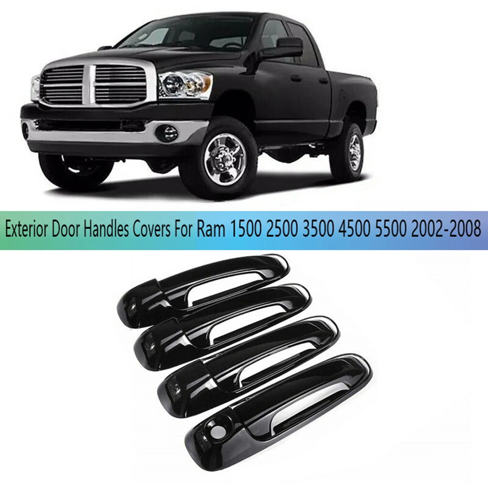 

8 шт., накладки на дверные ручки для Dodge Ram 1500 2500 3500 4500 5500 2002-2008
