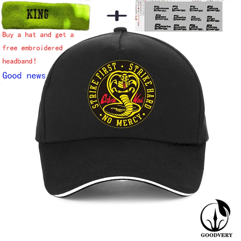 

Fashion 100% cotton snake hat male boxing strike first hard strike without mercy 80s karate kid movie baseball cap snapback hat
