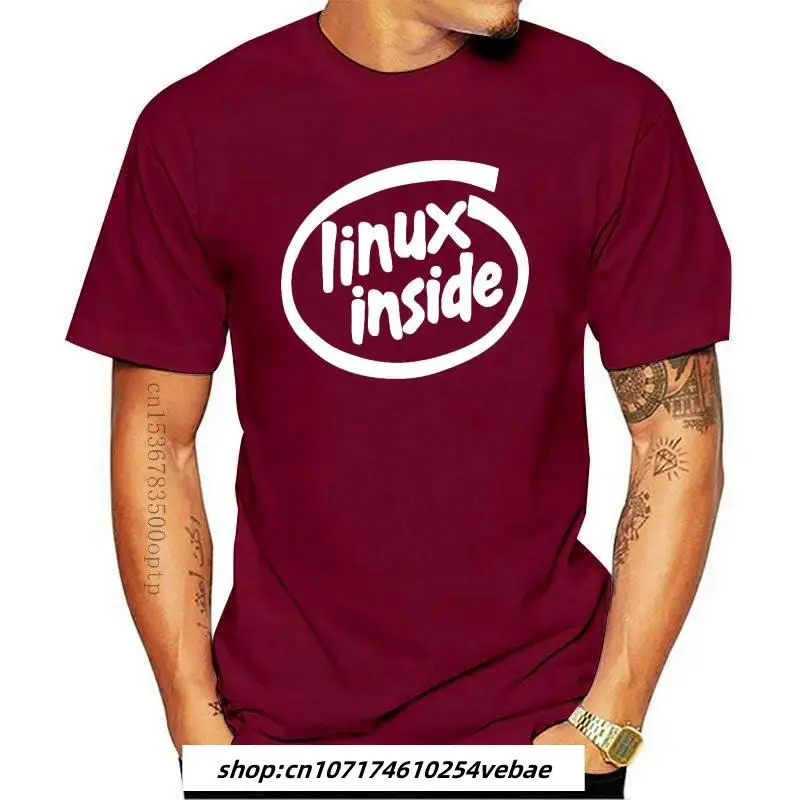 

Футболка Linux с логотипом на внутренней левой стороне компьютера, мужские футболки унисекс в стиле оверсайз из 100% хлопка Camisa Comics