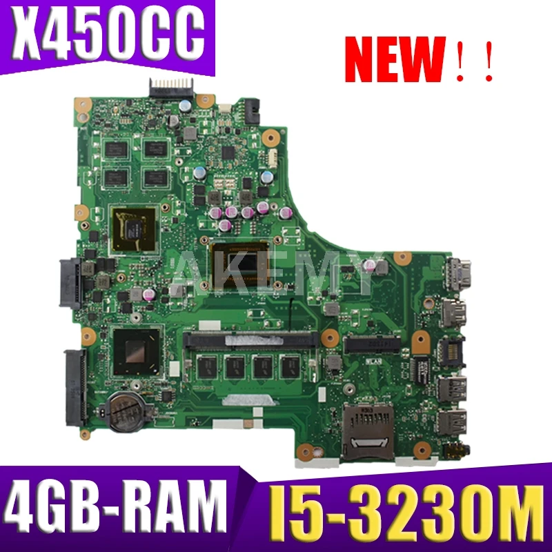 

Материнская плата Akmey X450CC для ноутбука ASUS X450CC X450C X450, протестированная оригинальная материнская плата 4 ГБ-Оперативная память I5-3230M 2,6 ГГц GT740M