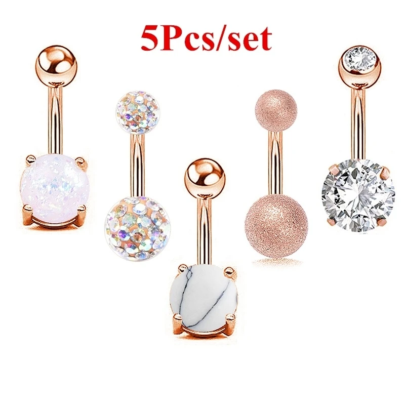 

Delysia King 5Pcs/set Zircon Navel Ring