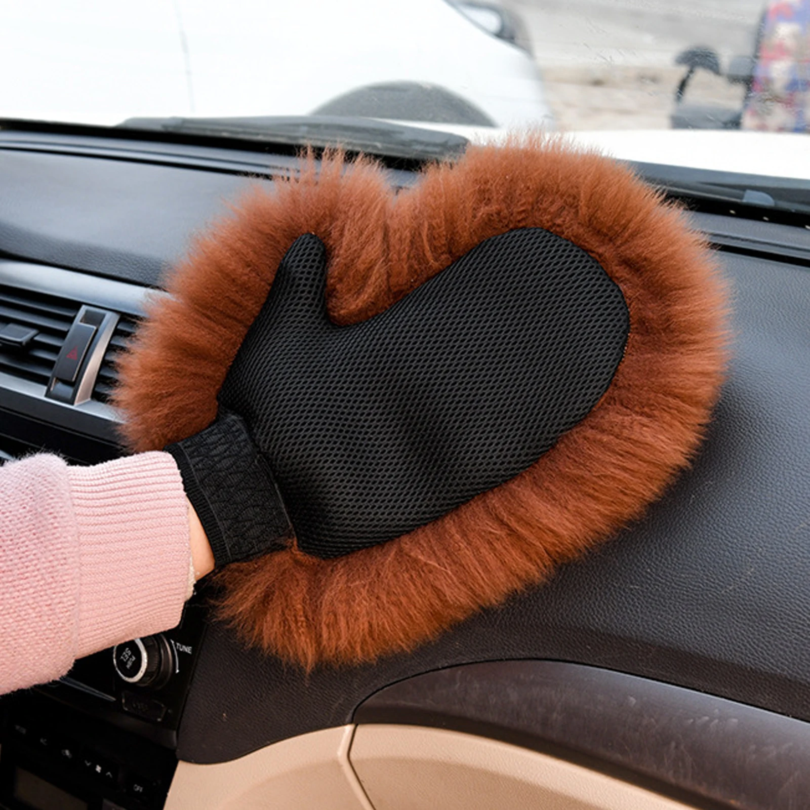 

Wool Car Washing Gloves Protect Paint Surface Plush Dusting Gloves Car Wash Cleaning Tools Car Beauty Polishing Waxing Gloves