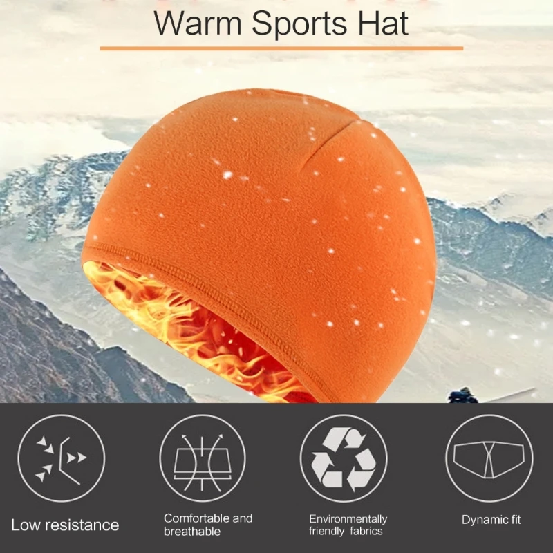 

40GC Thicken Thermal Cycling Hat Skull Caps for Autumn Winter Skiing Running for Adults Fleece Cycling Hat