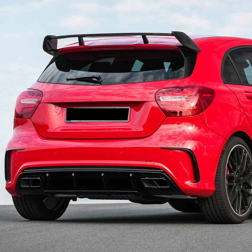 Для Mercedes Benz A-Class W176 AMG-Line A45 2013-2018 задний бампер спойлер боковые канавки сплиттер