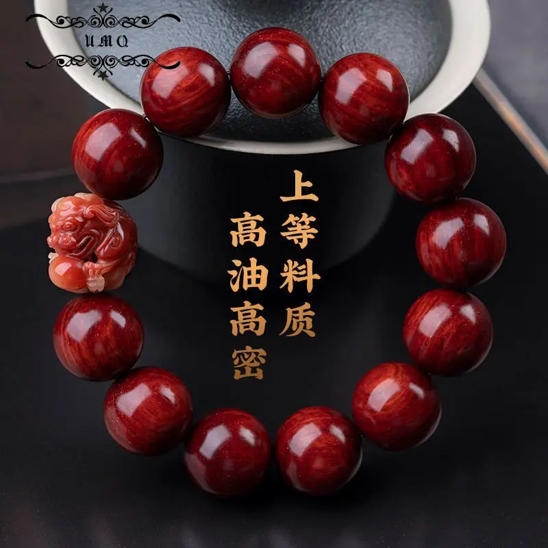 

С США и индием, маленькая ручная нить из красного сандалового дерева с листьями, бусины Будды для мужчин, культурная игра, сандаловое дерево ...