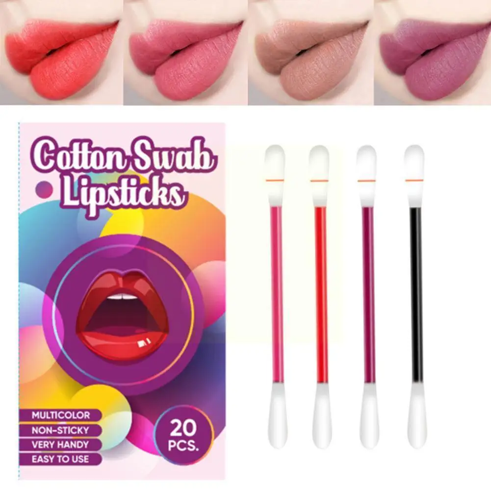 

20 Pieces/set New Portable Waterproof Cigarette Cotton Non-stick Lipstick Lipgloss Cup Lip Liquid Beauty Swab Cosmetics Tat D3f9