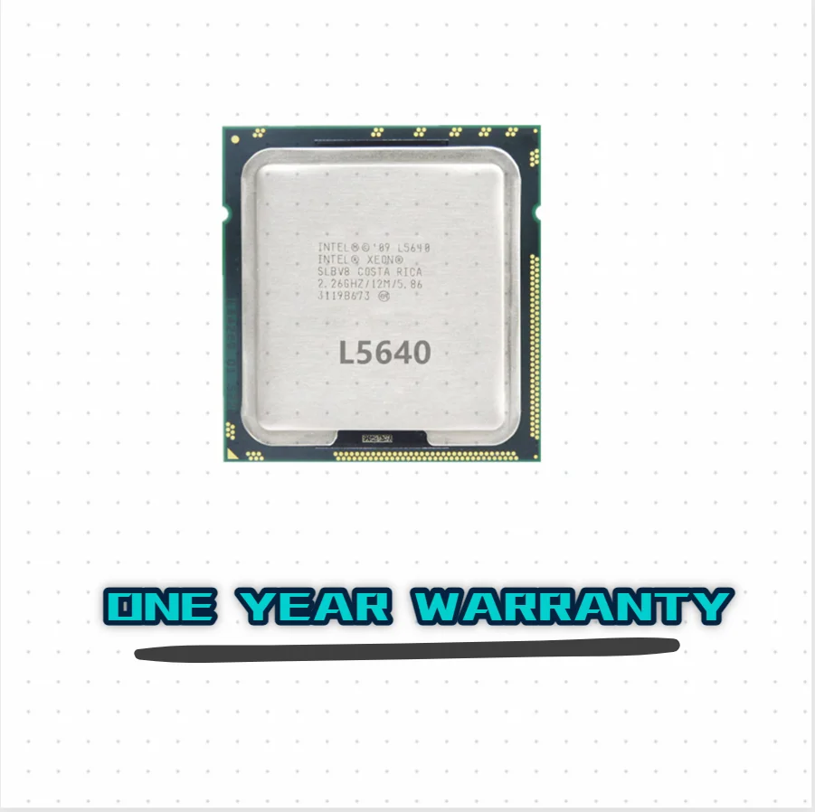

Intel Xeon L5640 2.26GHz 12MB 5.86 GT/s SLBV8 LGA 1366 Server CPU